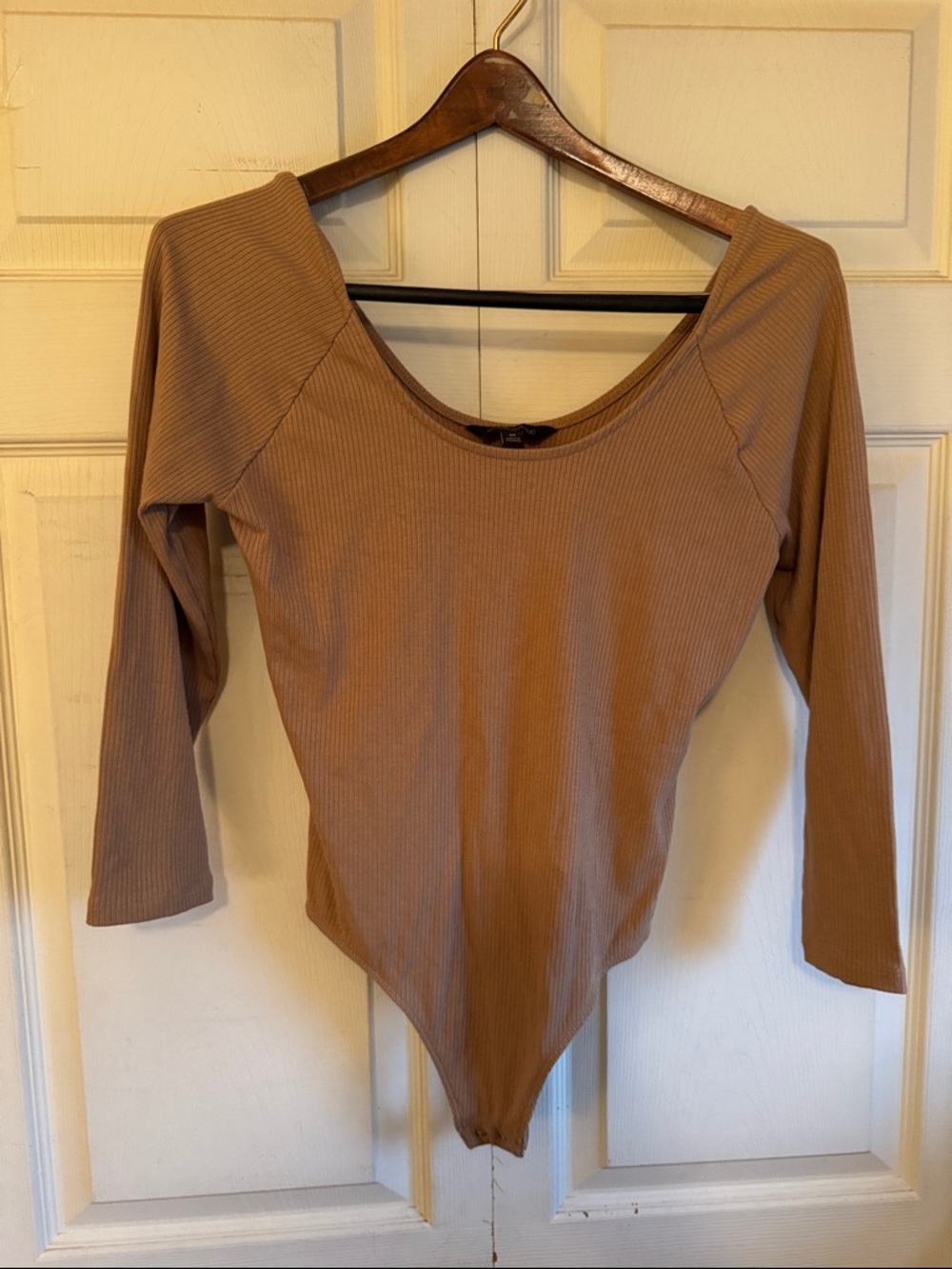 Banana Republic Ribbed Long-Sleeve Bodysuit - Camel Brown